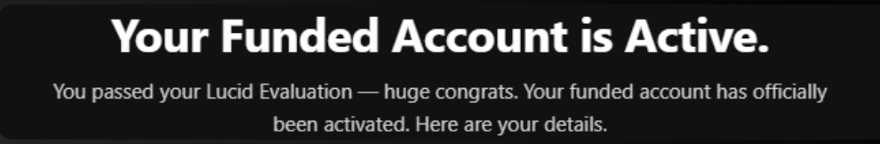 Your funded account is active